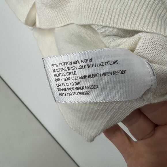 Merona Sweater Cardigans Blue & White Button Down Pearl Long Sleeve Womens Small - Picture 12 of 16